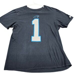 Cam Newton Carolina Panthers Black Graphic T-Shirt Mens Medium NFL No 1 Nike